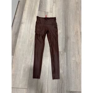 SPANX Faux Leather Leggings Wine Color Size medium